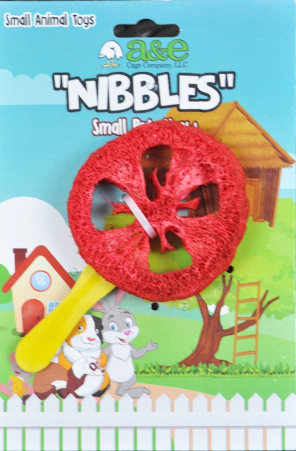 A &E Cages Nibbles Small Animal Loofah Chew Toy Lollipop; 1ea Sale