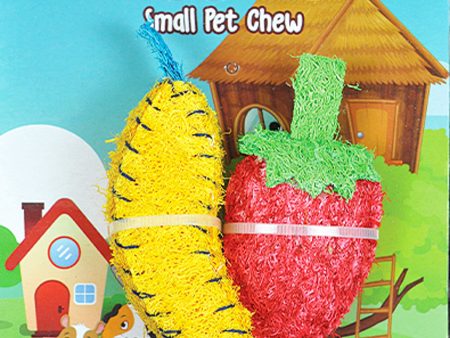 A &E Cages Nibbles Small Animal Loofah Chew Toy Banana Strawberry; 1ea Supply