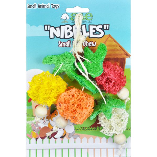 A &E Cages Nibbles Small Animal Loofah Chew Toy Bunch of Fruits; 1ea Online Sale