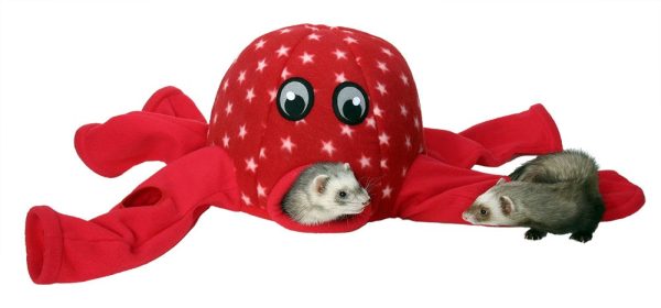 Marshall Pet Products Ferret Octo-Play Toy Octopus Red 1ea One Size For Sale