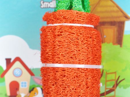 A &E Cages Nibbles Small Animal Loofah Chew Toy Large Carrot; 1ea For Sale