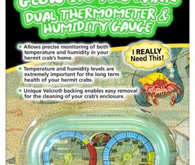 Zoomed Hermit Crab Dual Thermometer & Humidity Gauge Online